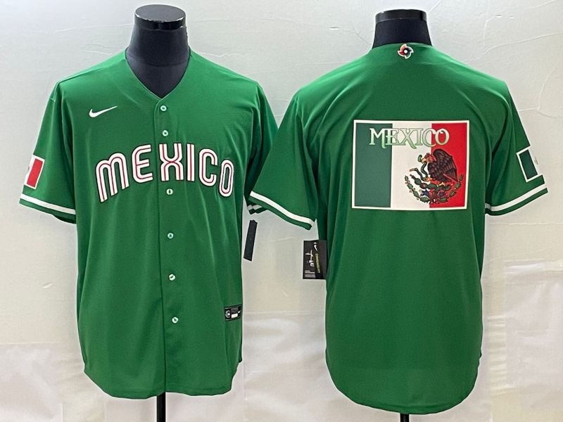 Men 2023 World Cub Mexico Blank green Nike MLB Jersey4